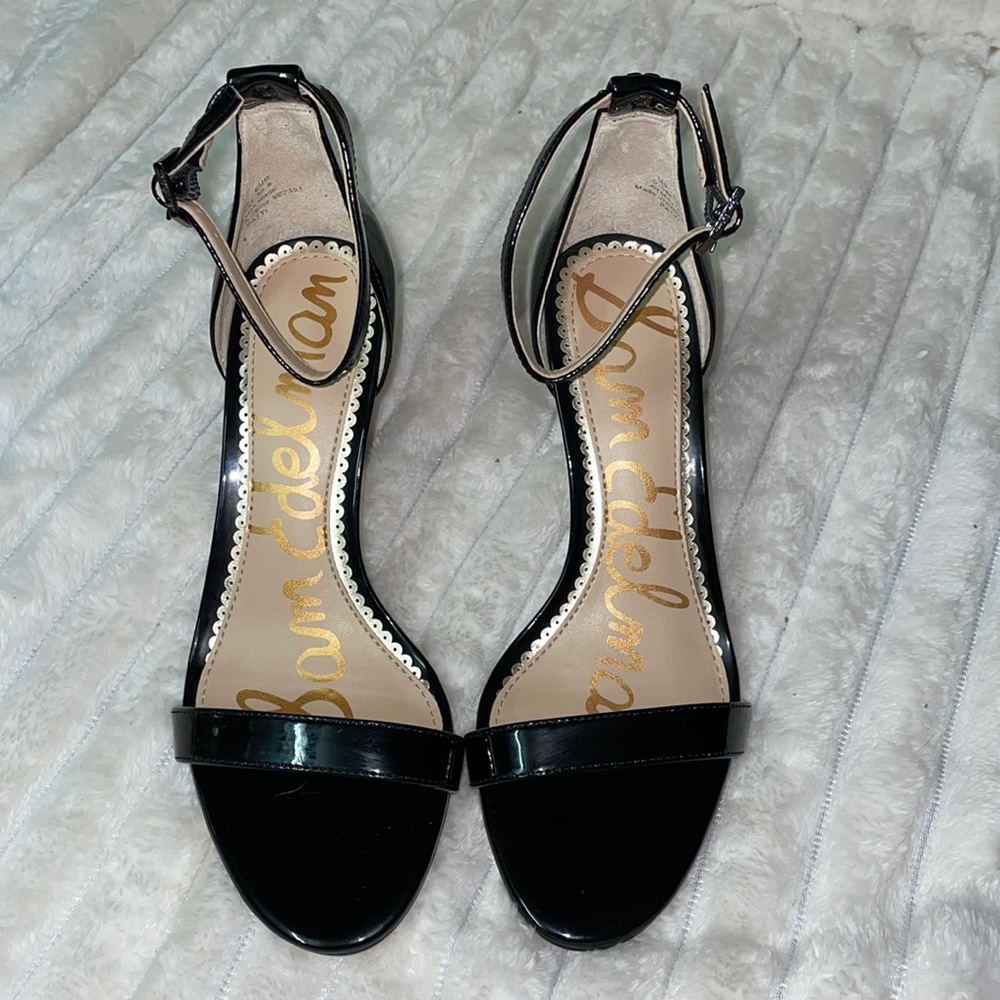 Sam Edelman “patti” Ankle Strap Black Sandal Heels